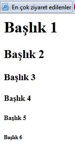 h etiketinin kullanımı